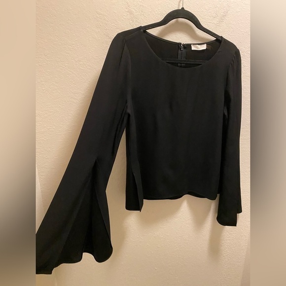 Ramy Brook Black Paloma Bell Sleeve Blouse Size M - Picture 7 of 11